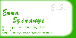 emma sziranyi business card